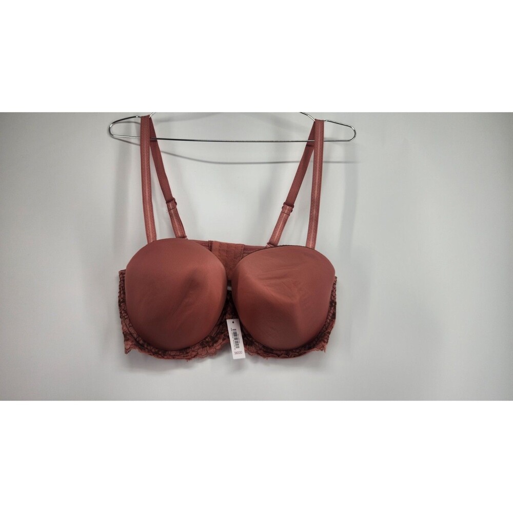 Adore Me 38DDD Red Strapless Contour Balconette Bra NWT Nylon Spandex